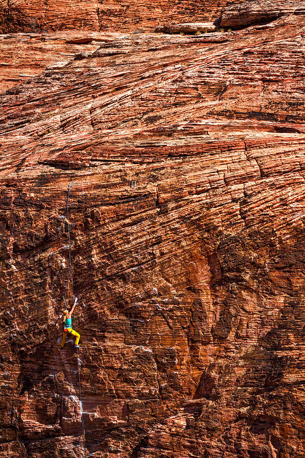 Las Vegas Photograph - Red Rock Climber by Stuart Litoff