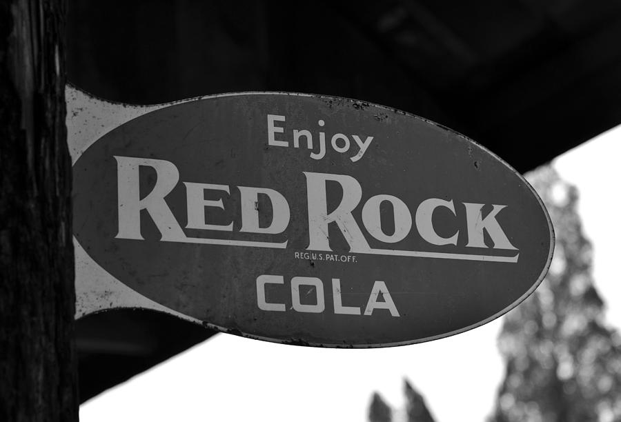Red Rock Cola bw Photograph by David Lee Thompson