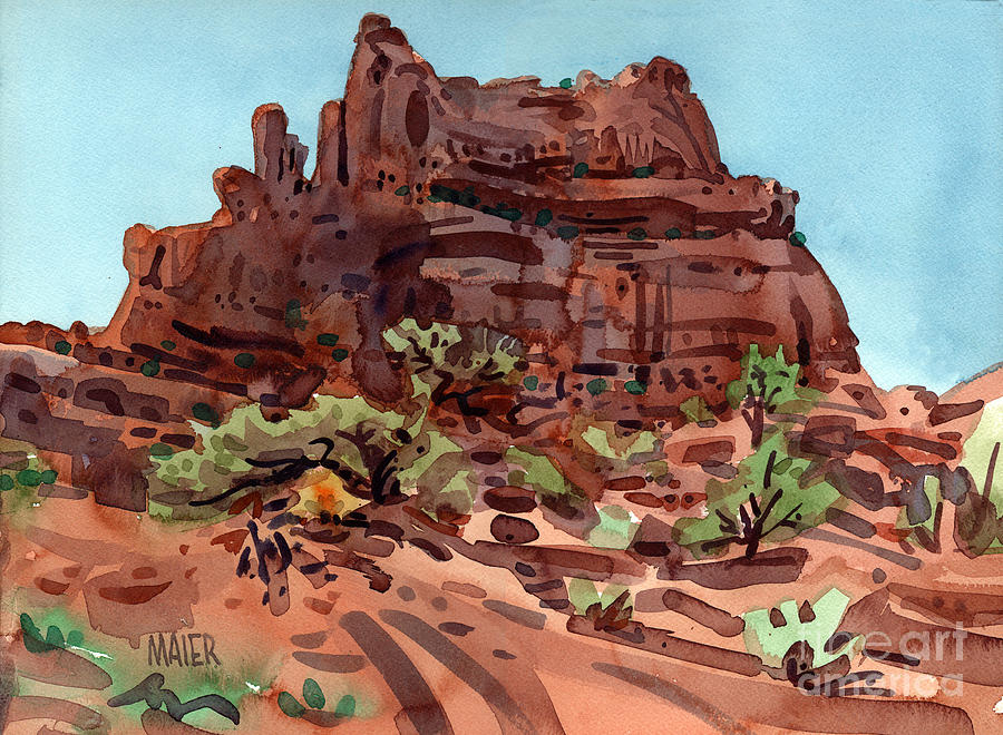 Buttes Painting - Red Rock  by Donald Maier