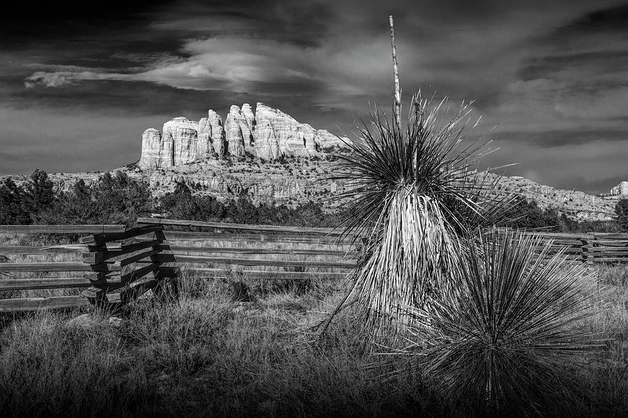 Red Rock Formation in Sedona Arizona in Black and White Photograph by Randall Nyhof
