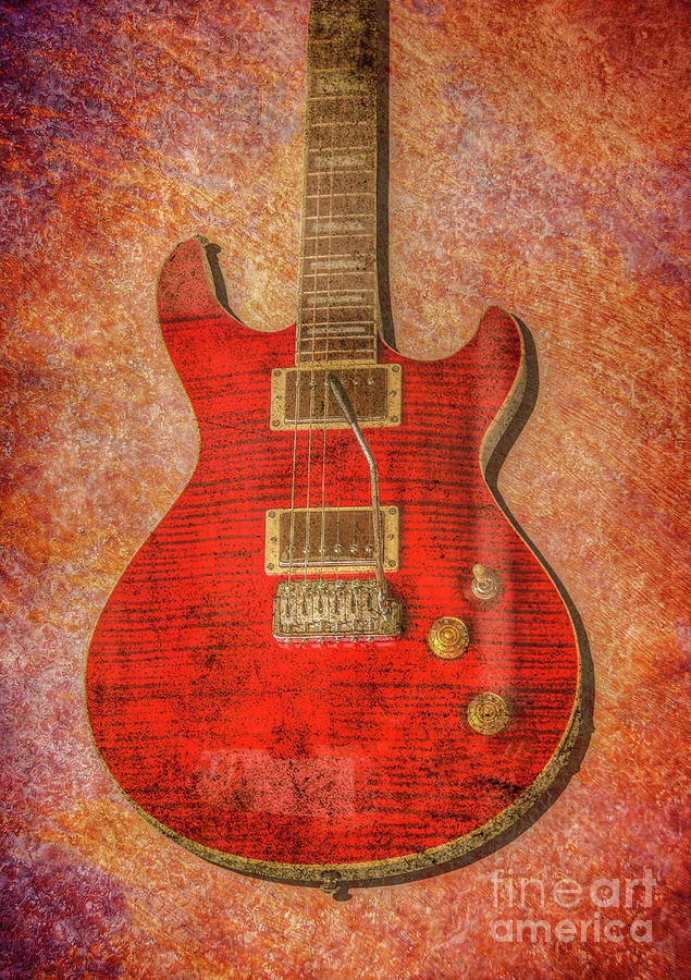 Red Rock Guitar Digital Art by Randy Steele
