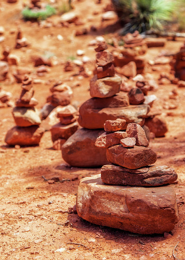 Red Rock Piles Marking Vortex in Sedona Photograph by Good Focused