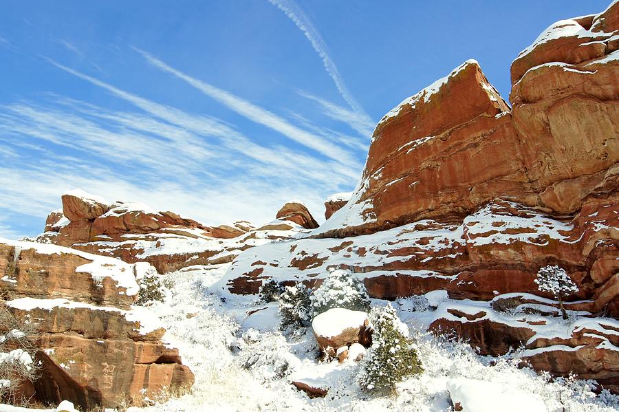 Winter Photograph - Red Rock Sky by Rhonda DePalma