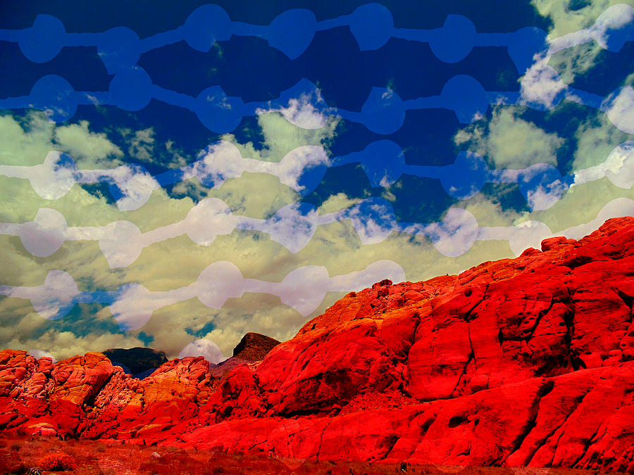 Las Vegas Mixed Media - Red Rock Up Close and Personal by MB Dallocchio