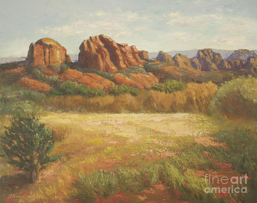 Mountain Painting - Red Rock Vista by Diana Cox
