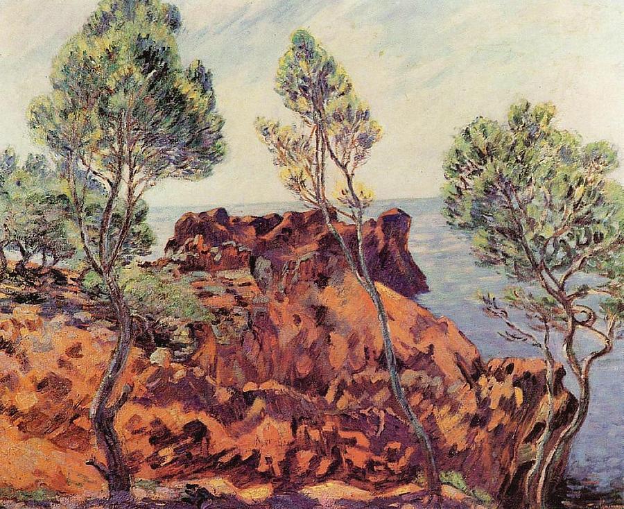 Red Rocks Painting by Armand Guillaumin