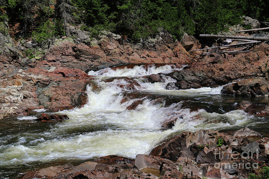 Nature Photograph - Red Rocks of Chippewa Falls by Rachel Cohen