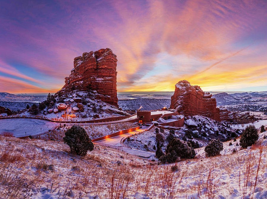 Winter Photograph - Red Rocks Winterscape by James McGinley