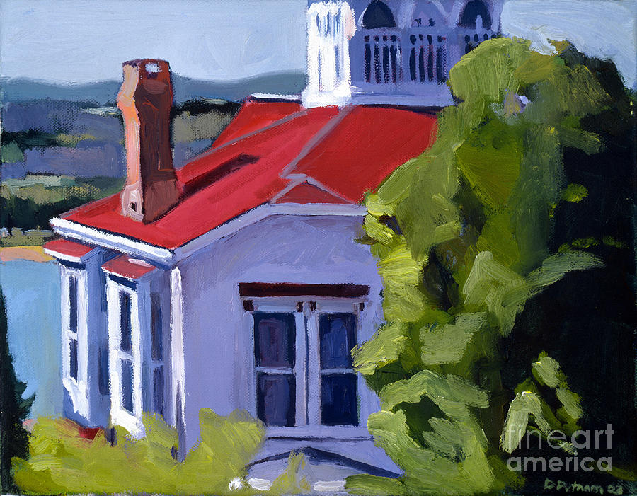 Red Roof House Painting by Deb Putnam