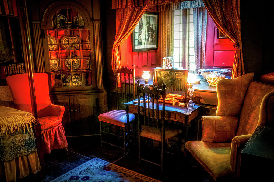 Red room in Beauport Photograph by Lilia S