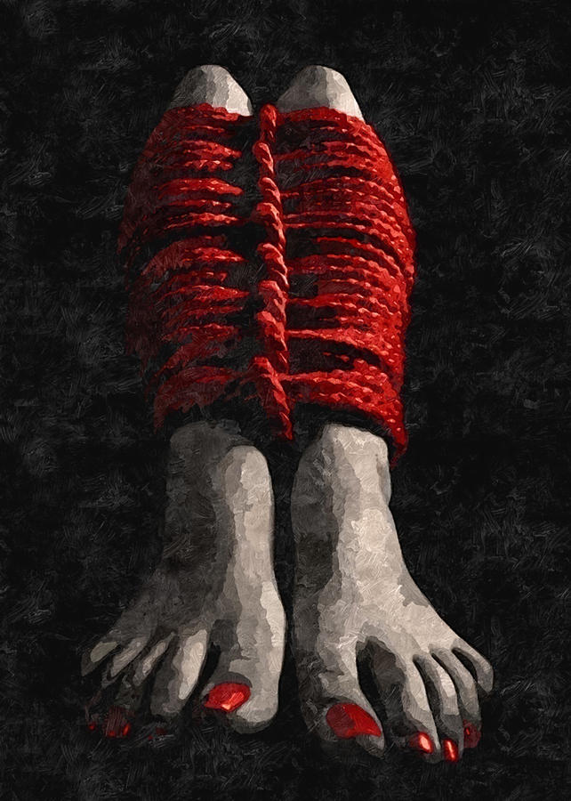 Red Ropes - Arty Bdsm, Bondage Play, Feets Fetish Painting