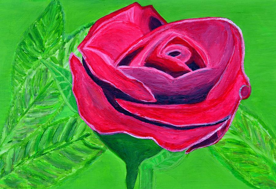 Red Rose 2 Painting by Magdalena Frohnsdorff