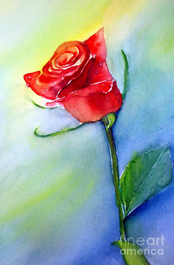 Red Rose Painting by Allison Ashton