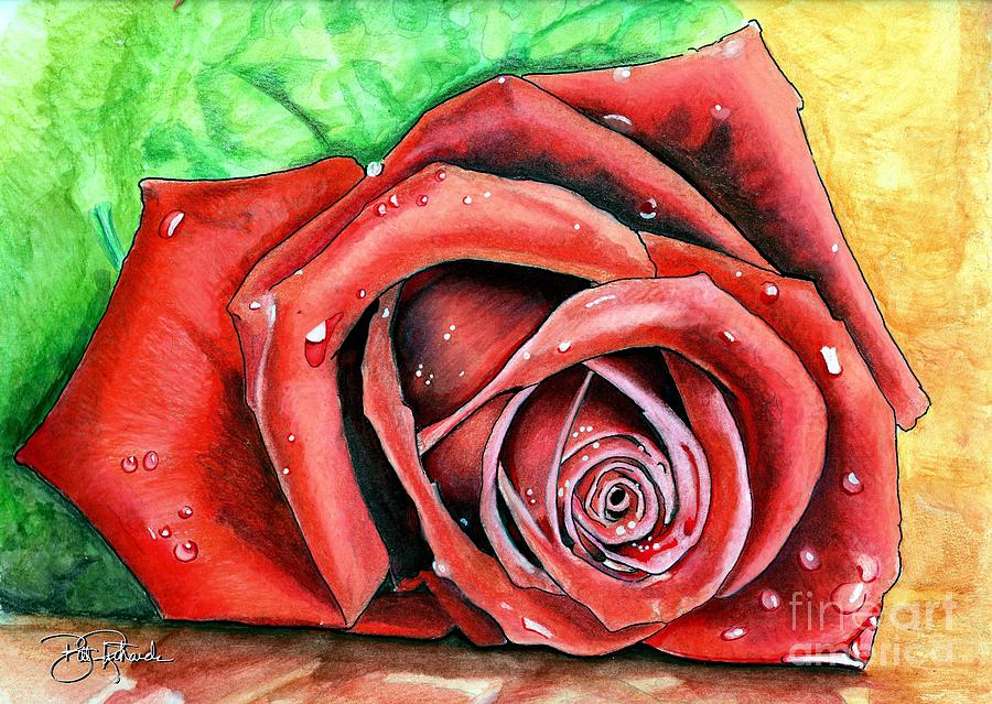 Red Rose Drawing by Bill Richards