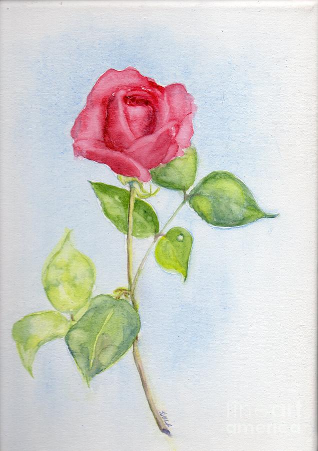 Red Rose Painting by Doris Blessington