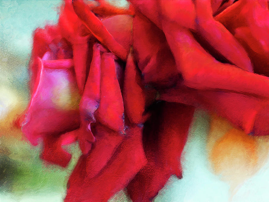 Red Rose Macro Painting by DonaRose