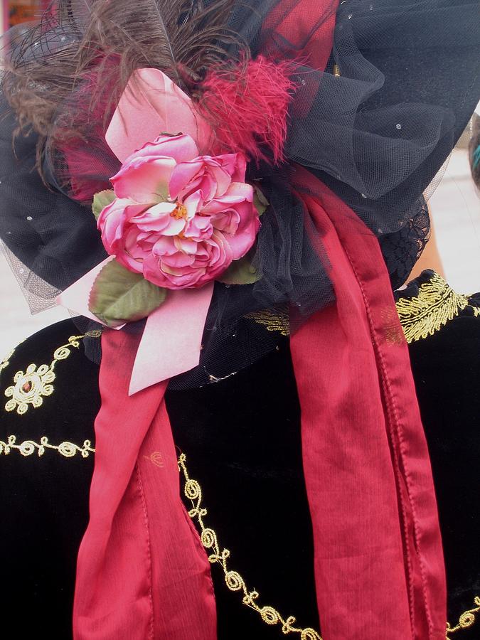 Red rose on hat Fashion Contest Allen Street Tombstone Arizona 2004 Photograph by David Lee Guss