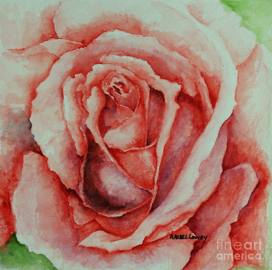 Red Rose Painting by Rachel Lowry