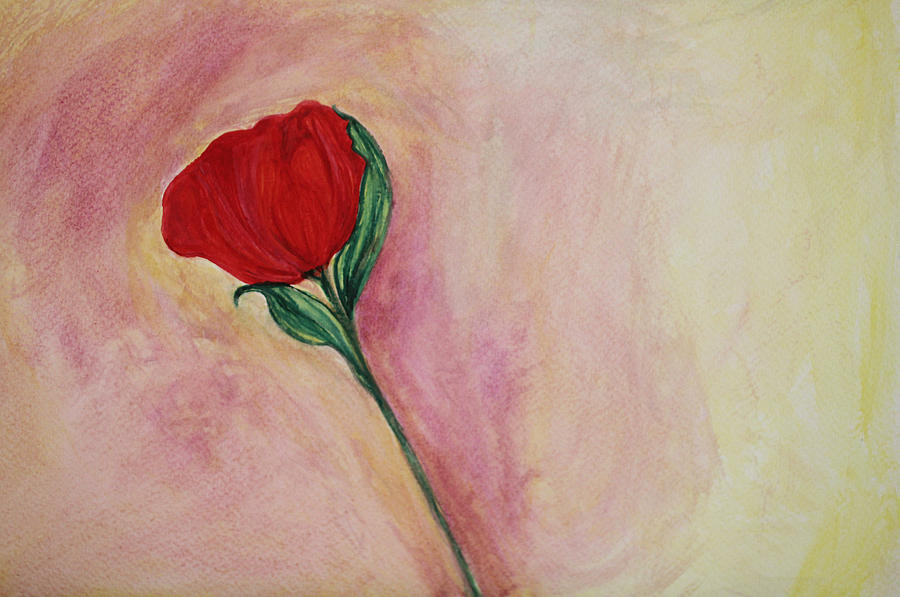 Red Rose Painting by The Art Of Marilyn Ridoutt-Greene