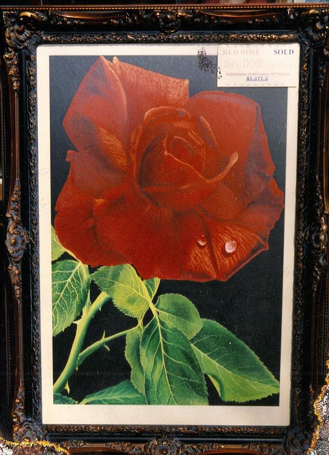 Flower Painting - Red Rose Two by Benito Alonso