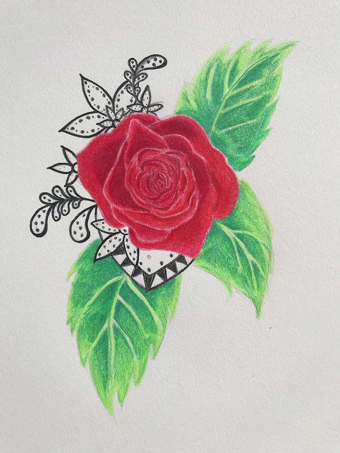 Rose Drawing: How To Draw a ROSE🥀 With Colored Pencils | Pencil Colour  Drawing - YouTube