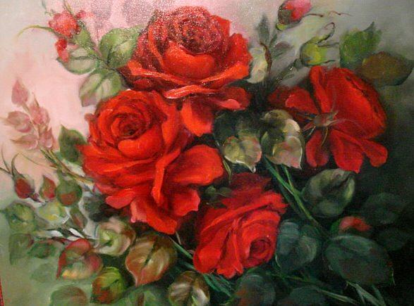 Red Roses Painting by Catherine Amendola