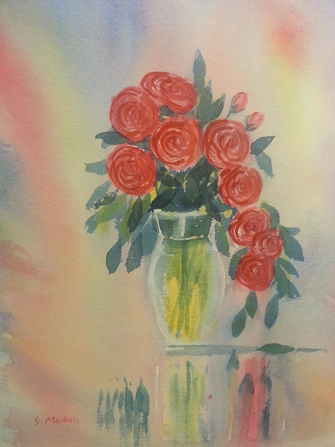 Red Roses for my Valentine Painting by Glenn Marshall