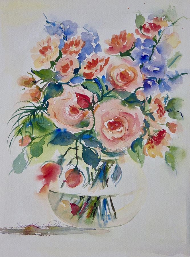 Red Roses Painting by Ingrid Dohm