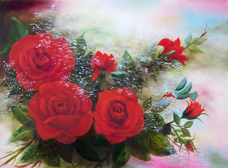 Flower Painting - Red Roses by Joni McPherson