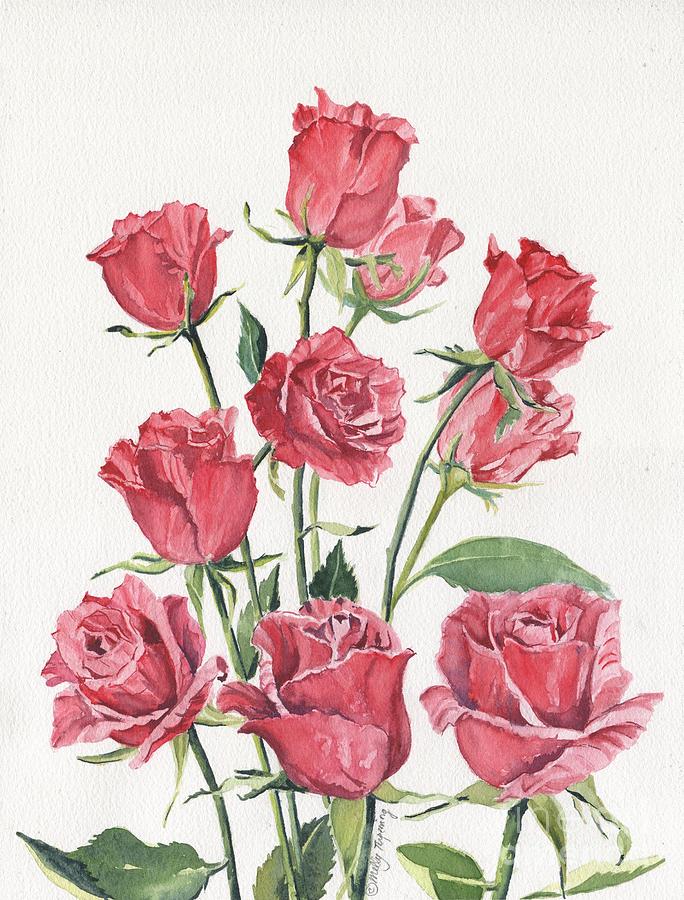 Rose Painting - Red Roses by Melly Terpening