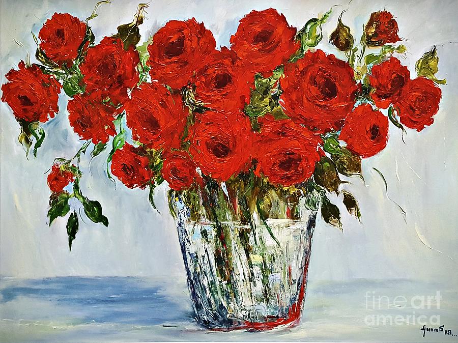 Red Roses memories Painting by Amalia Suruceanu