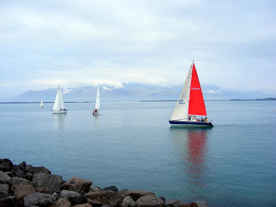 Regatta Photograph - Red Sailing Freedom by Elena Tudor