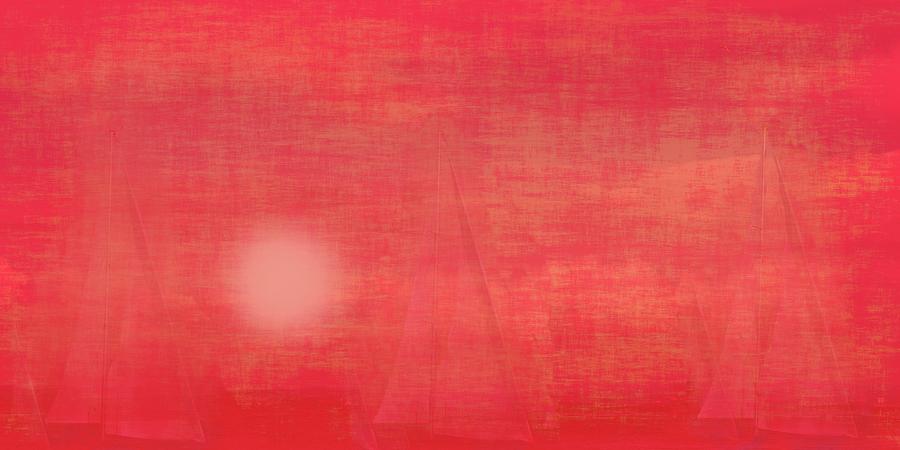 Red Sails in the Sunset Abstract Painting by David Dehner