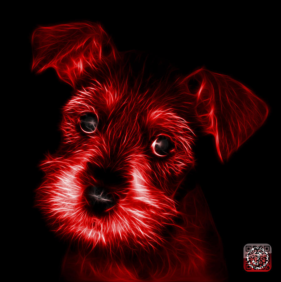 Red Salt and Pepper Schnauzer Puppy 7206 F Digital Art by James Ahn