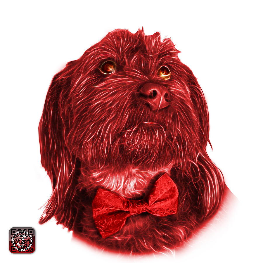 Red Schnoodle Pop Art - 3687 Painting by James Ahn