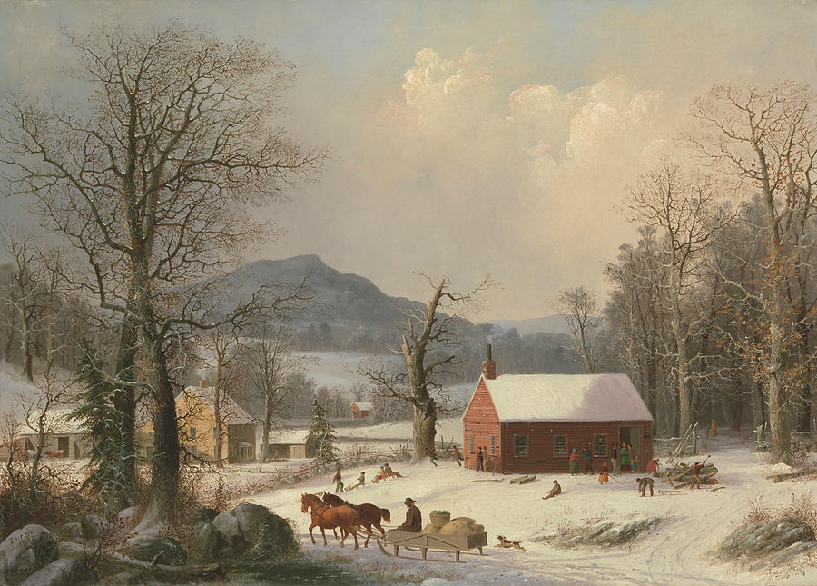 Red School House  Painting by George Henry Durrie