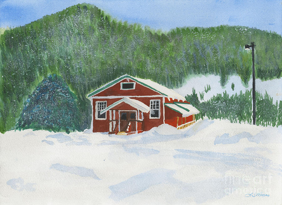 Red School House Painting by Louise Magno