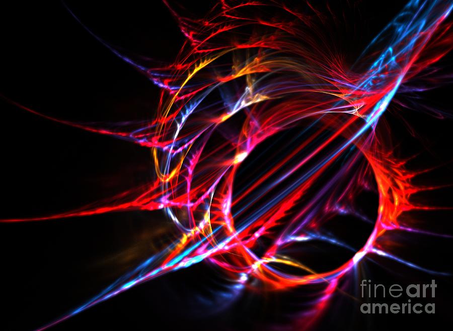 Abstract Digital Art - Red Sea Urchin by Kim Sy Ok