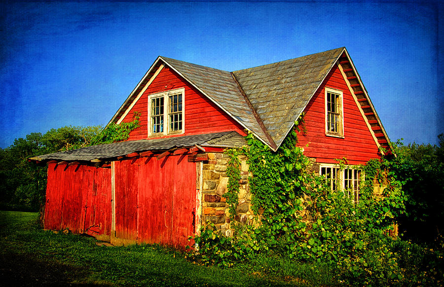 Red Shed in the Sunlight Photograph by Carolyn Derstine