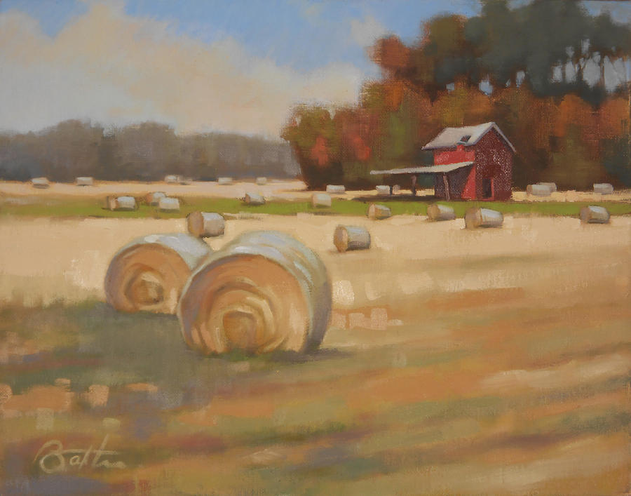 Farm Painting - Red Shed by Todd Baxter