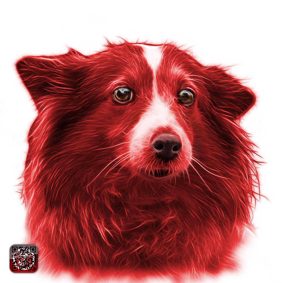 Red Shetland Sheepdog Dog Art 9973 - WB Mixed Media by James Ahn