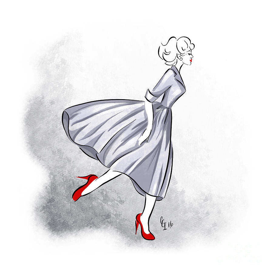 Red shoes red lips Digital Art by Cindy Garber Iverson