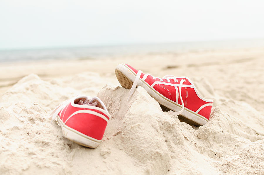 Red Shoes On Beach Photograph by Marcus Karlsson Sall