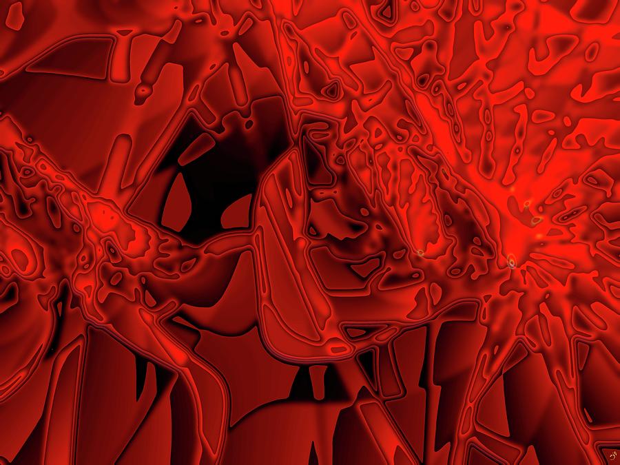 Red Shred Digital Art by Ronald Bissett