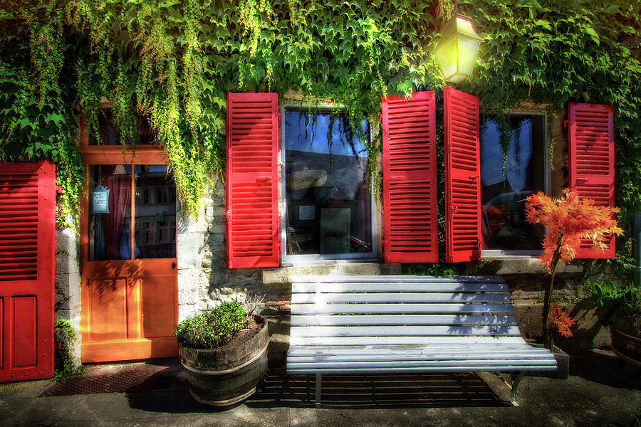 Red Shutters Photograph by Debra and Dave Vanderlaan