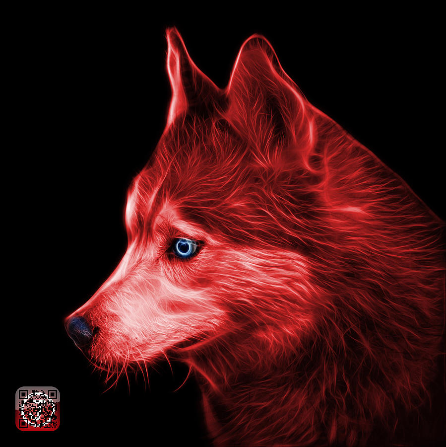 Red Siberian Husky Art - 6048 - BB Painting by James Ahn