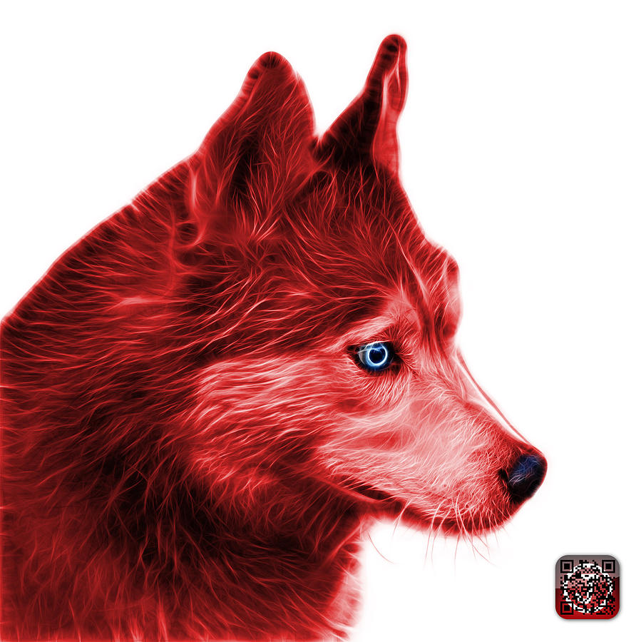 Red Siberian Husky Art - 6048 - WB Painting by James Ahn