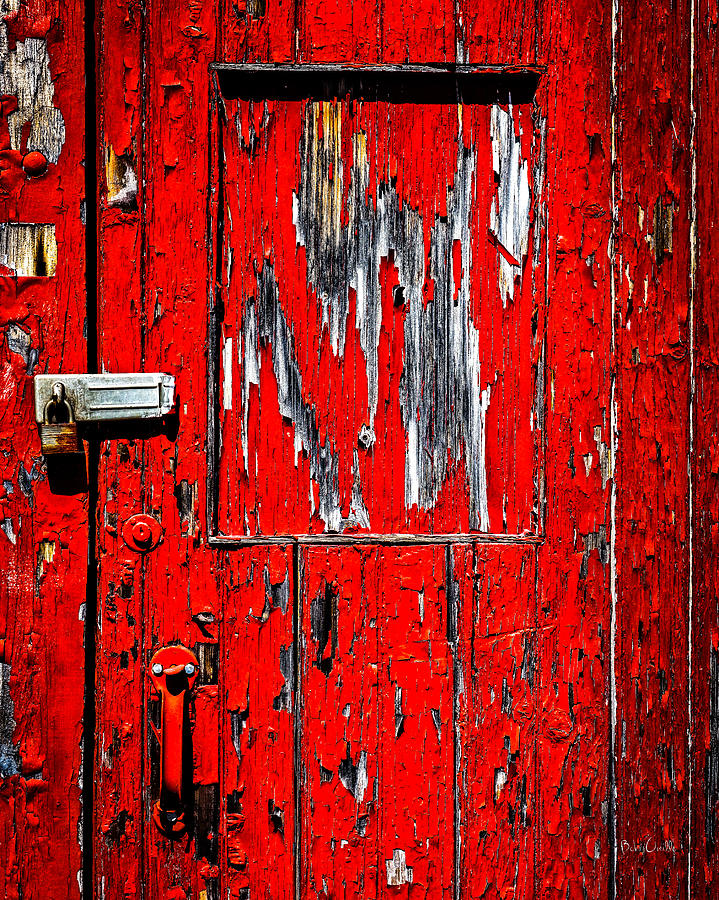 Red Side Barn Door Photograph by Bob Orsillo