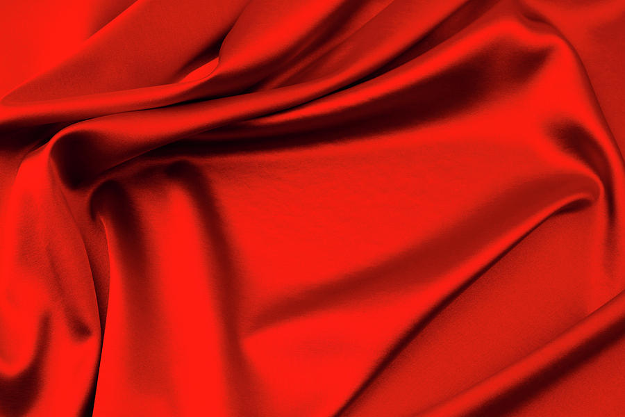 Red silk fabric Photograph by Les Cunliffe