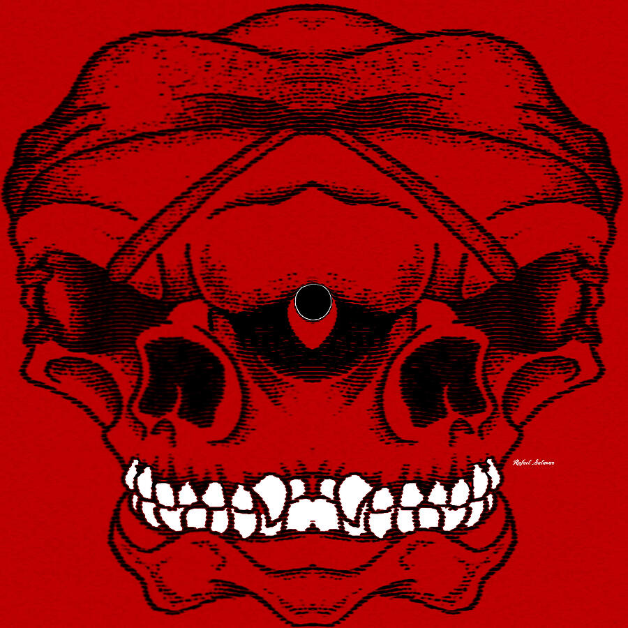 Halloween Digital Art - Red Skull  by Rafael Salazar